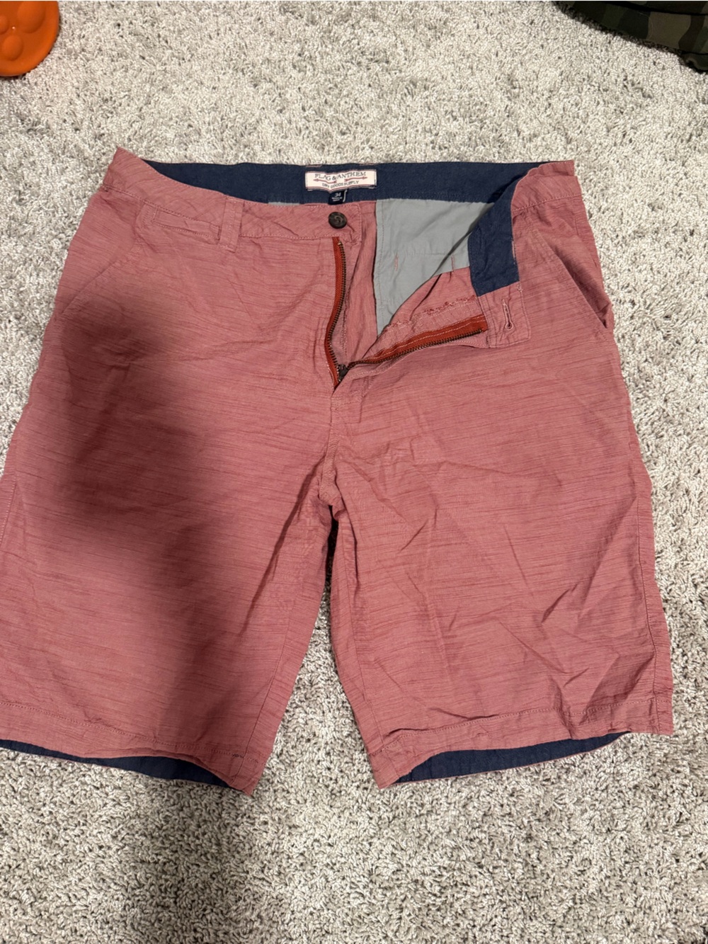 Men's Casual Rust-Red Chino Shorts